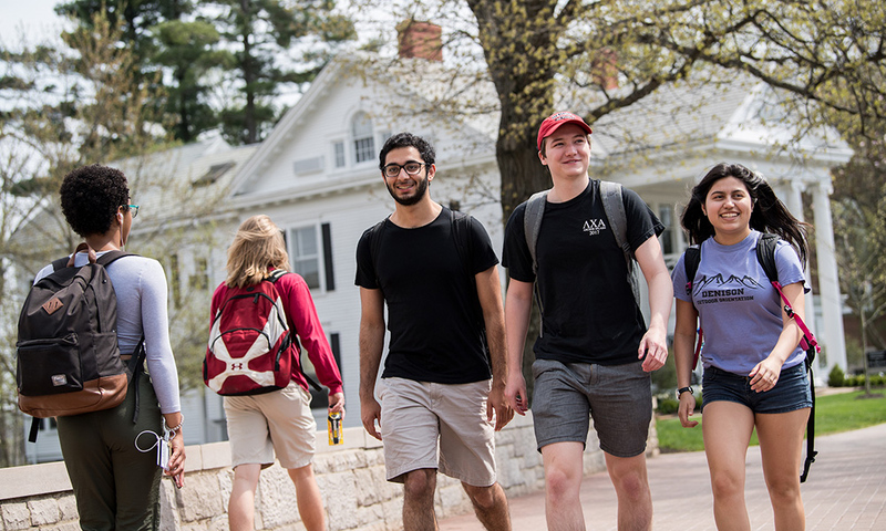 Students walking on campus