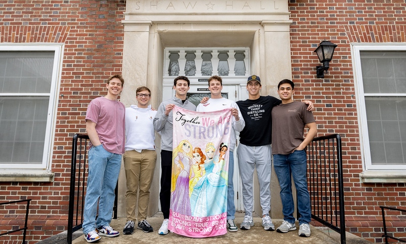 Students with stronger together Disney princess towel