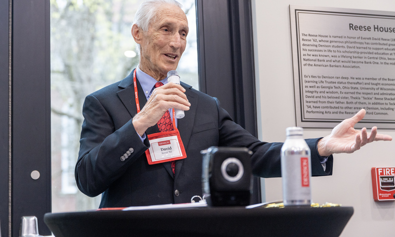 Denison University has renamed an administrative building, formerly known as Beth Eden, to Reese House in recognition of a transformative gift from David E. Reese ’62 and his wife, Weezie.