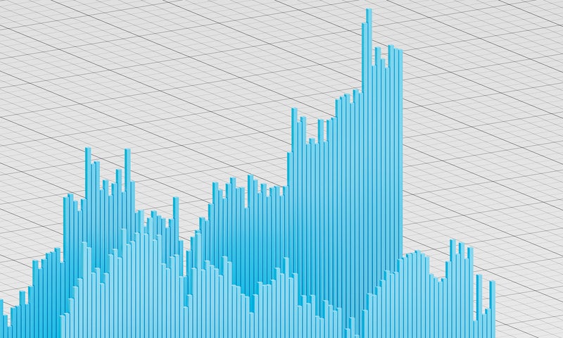 Illustrated graphic of a large line graph showing growth.