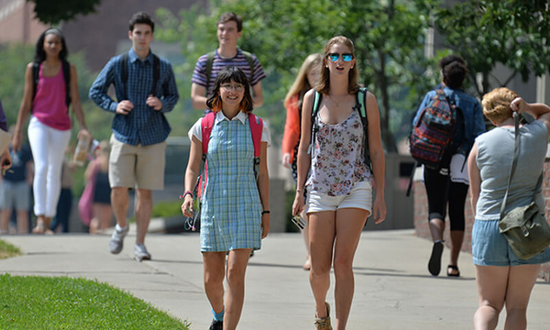 students on campus
