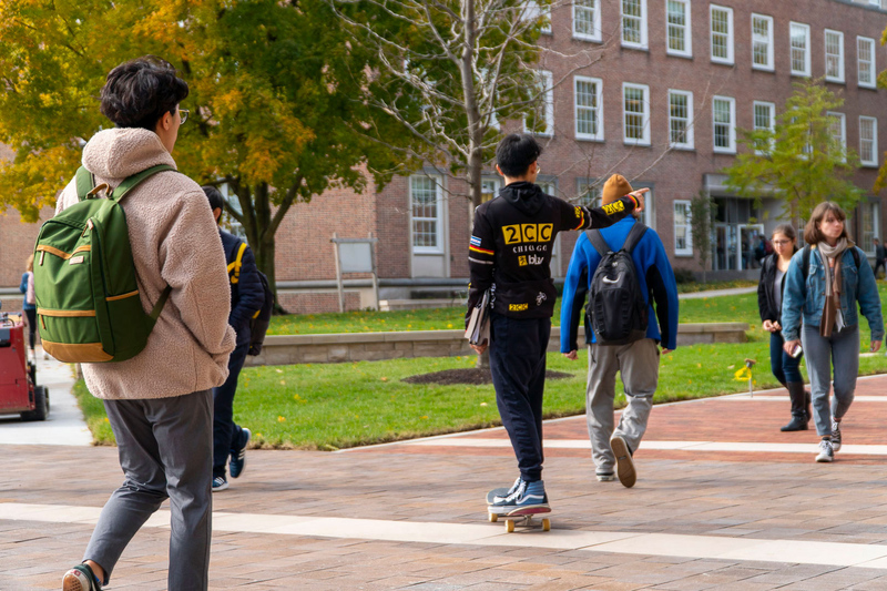 Students walking on a-quad