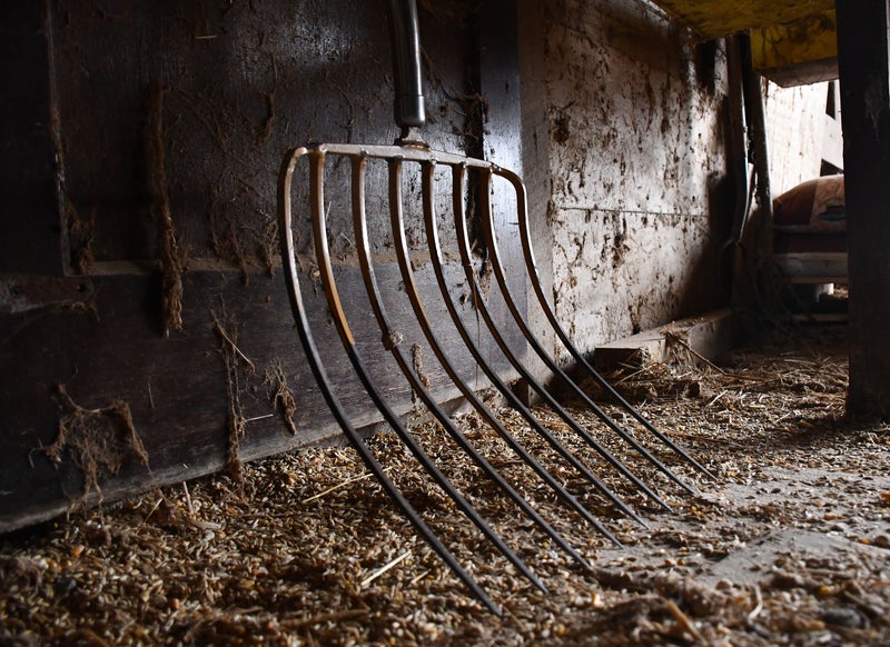 pitchfork in barn