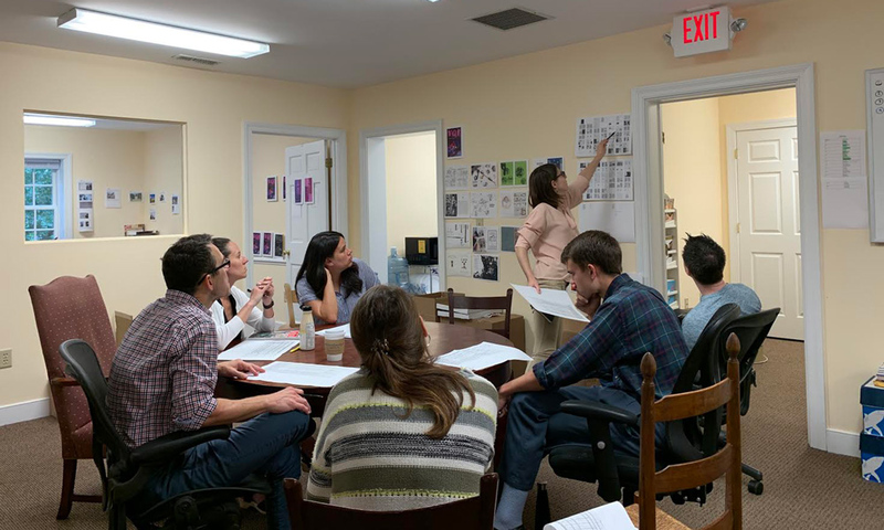 VQR editors and interns gather for a Tuesday production meeting of VQR's Fall Issue. 