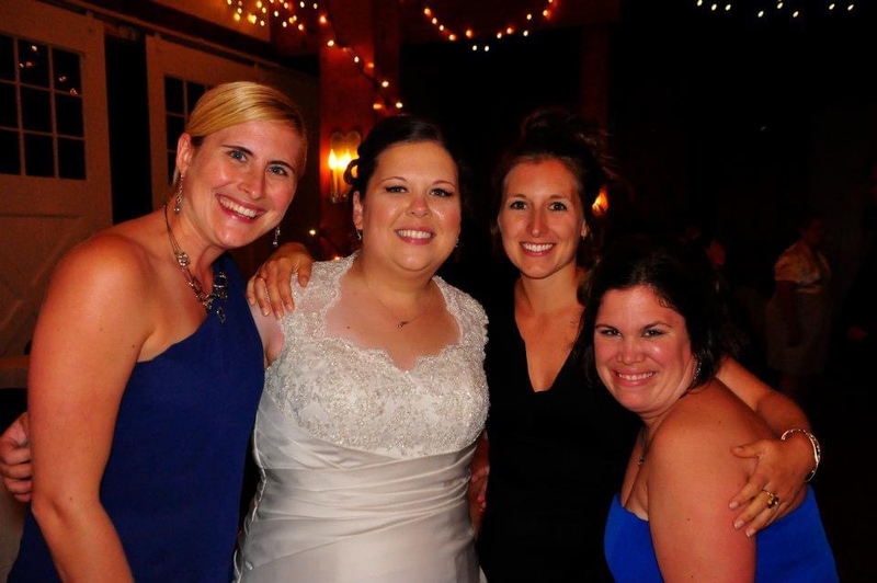 From left: Krista Lehde, Julie Wilson, Kate Armbrust, and June Torres at Wilson and Sauerwald’s wedding on Sept. 8, 2012. 