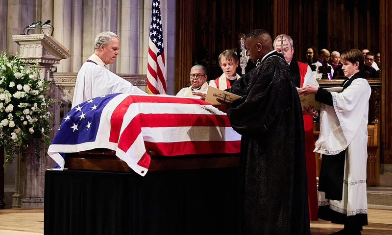 The Rev. Randy Hollerith ’86 at the funeral service for former President Jimmy Carter