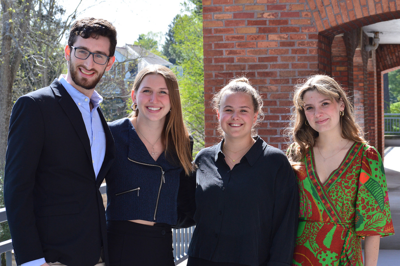 Group photo of AHVC senior majors Adam Cohn, Ellie Blasko, Madeleine Hunt, and Betsy Wagner
