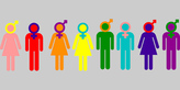 Symbols depicting all genders