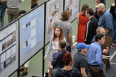 Students at the poster presentation