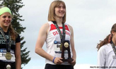 Aedin Brennan ’16 accepting NCAA national championship medal