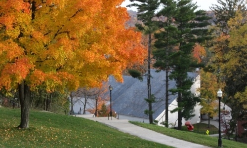 Photo of Burke Hall in fall