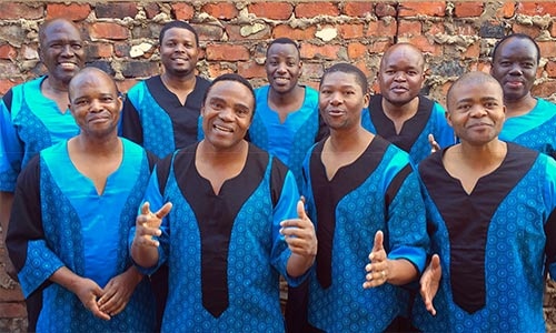 Photo of South African a cappella group Ladysmith Black Mambazo
