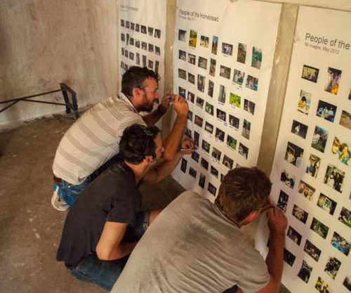 Group photo of people building archive