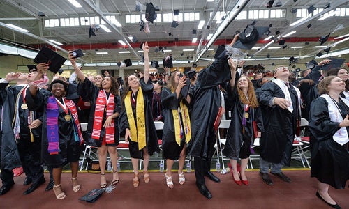 2018 Denison graduates celebrating