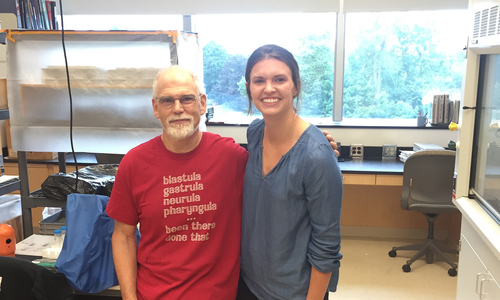 Professor Liebl and Hannah Brown '15, in the lab.