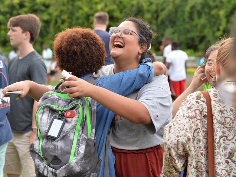 Students hugging