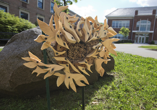 Bee hotel sculpture