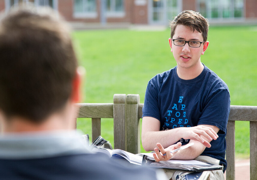 student on campus