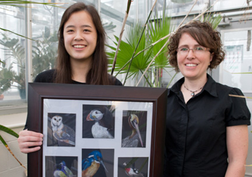 Megan Van Horn and Associate Professor of Biology Laura Romano