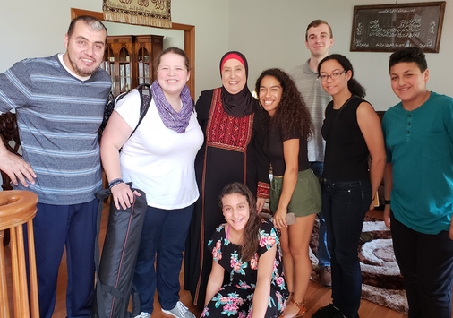 Denison students with an Arab-American family