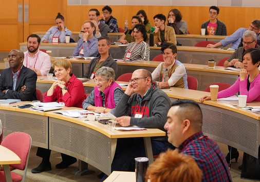 LGBTQ+ Reunion audience at a panel discussion