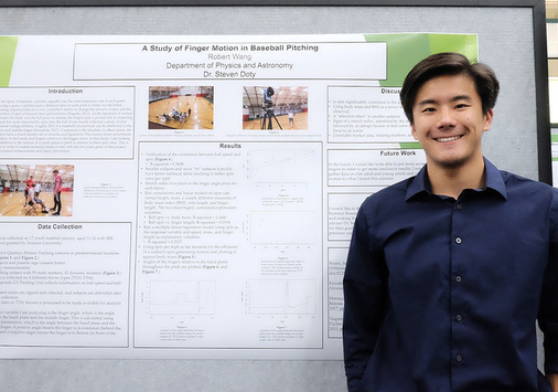 Bebe Wang '20 presenting his summer research project.