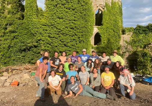 Students and faculty at McDermott's Castle
