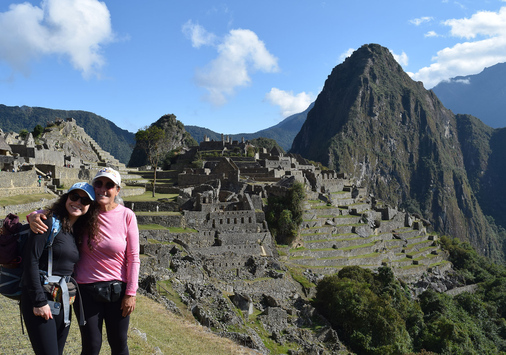 Micaela Vivero in front of large mountains 
