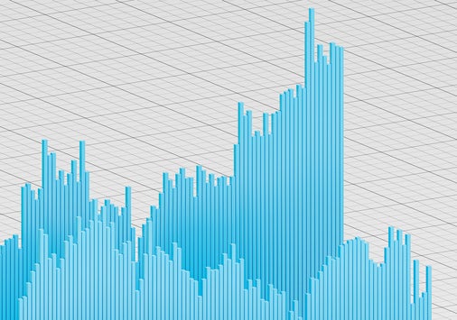 Illustrated graphic of a large line graph showing growth.