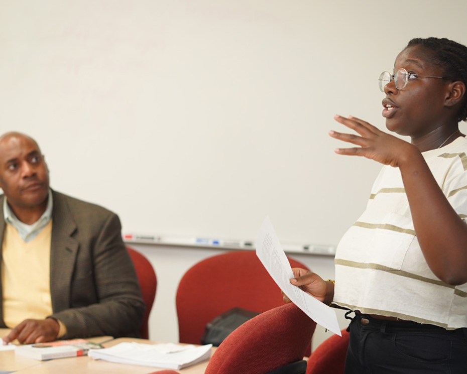 Students engaging in classroom discussion