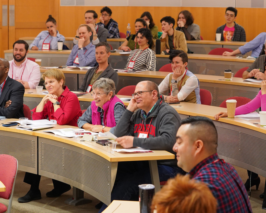 LGBTQ+ Reunion audience at a panel discussion