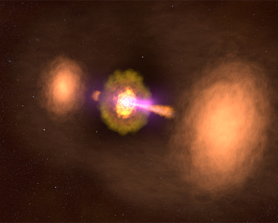 Illustration of the TXS 0128 Galaxy