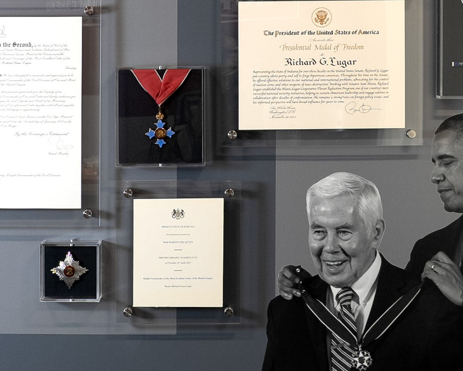 Honoring Richard Lugar ’54 display