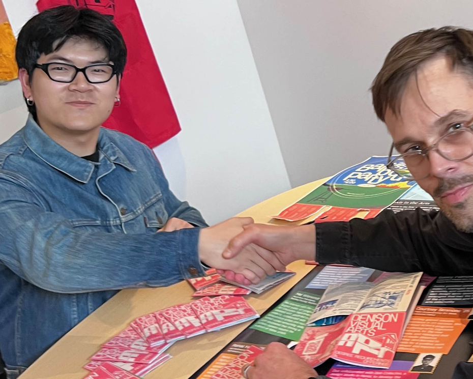 Duc Le ’26 with Associate Professor Keith Spencer, chair of the Department of Visual Arts.