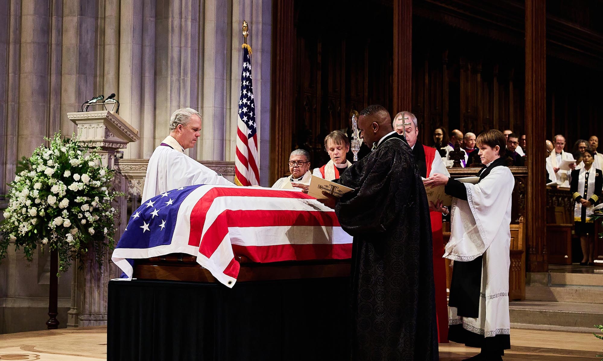The Rev. Randy Hollerith ’86 at President Jimmy Carter's funeral.