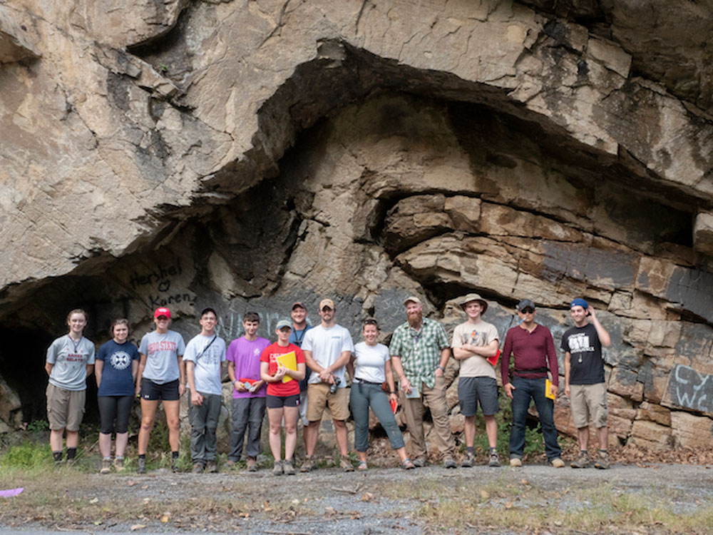 Group photo in cave