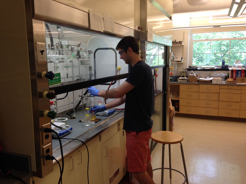 Student 1 working in the lab