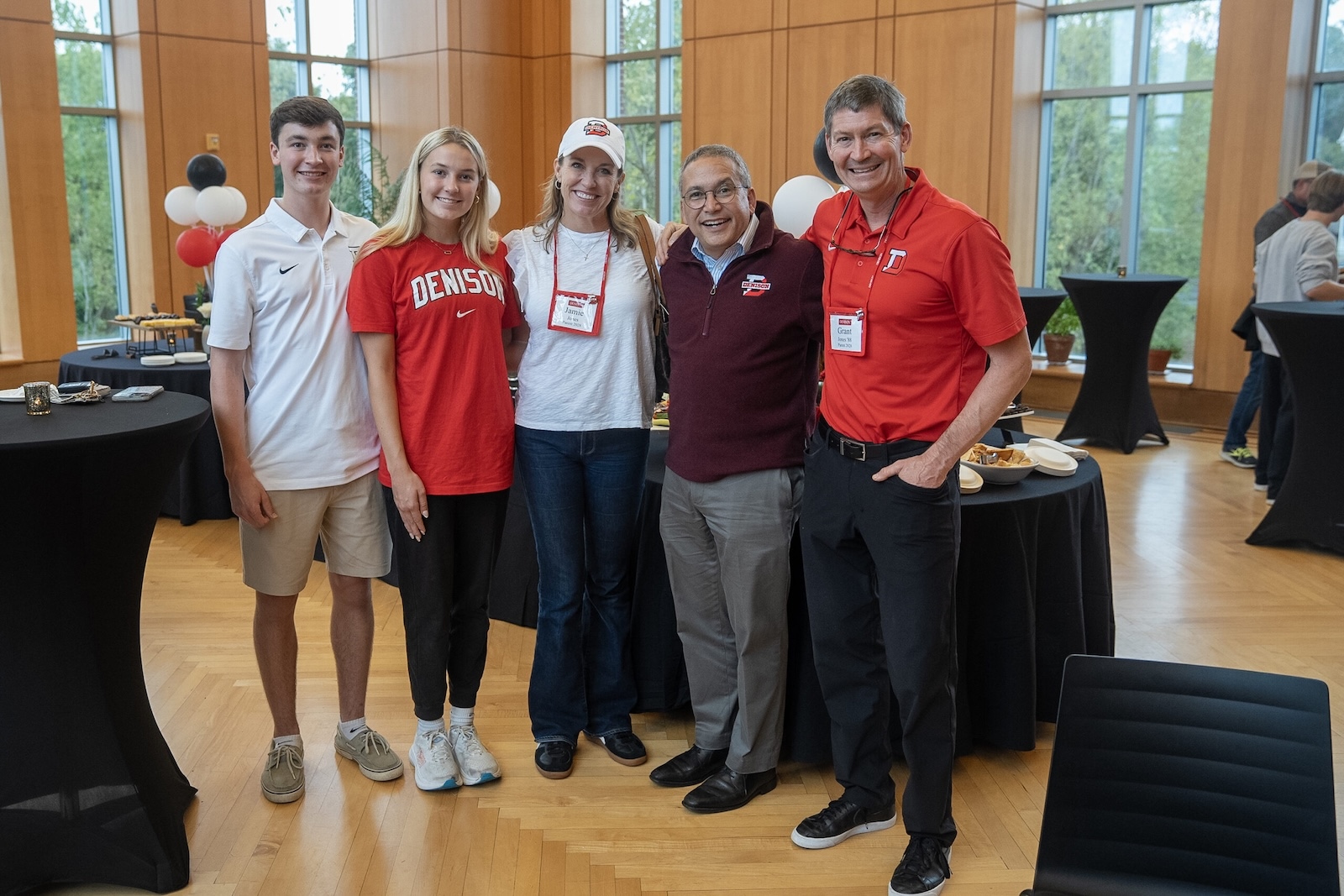President Weinberg poses for a photo with a Denison family