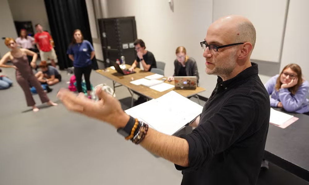 A professor leading a class.