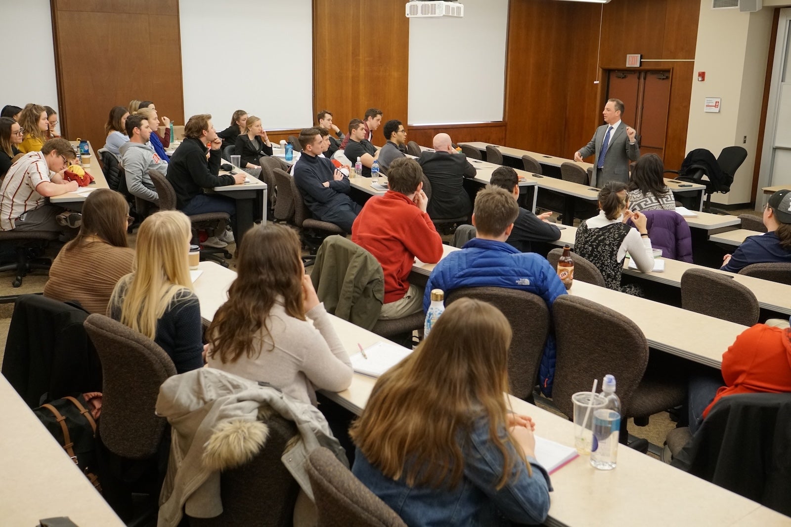 Former White House Chief of Staff, Reince Priebus during a class visit