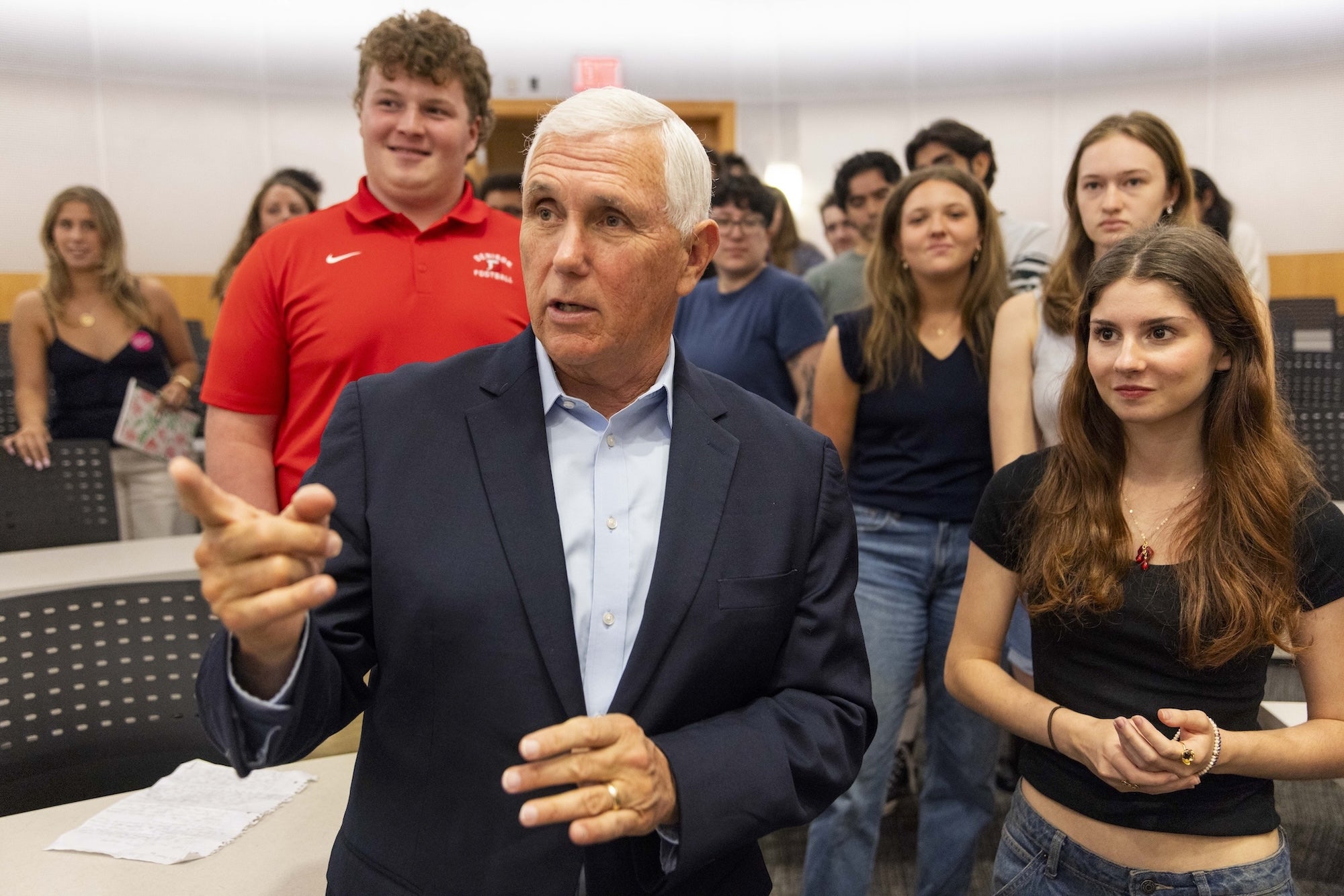 Vice President Mike Pence during a class visit