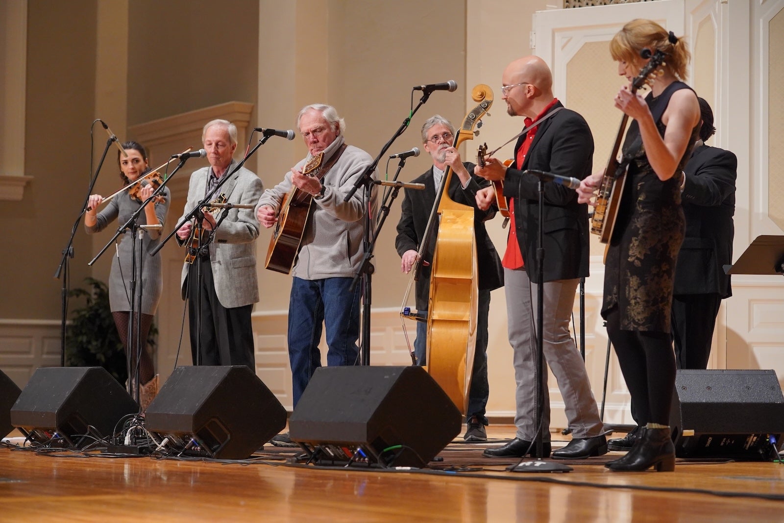 Opening night — Jim Saltz, bass · Aidan VanSuitendail, banjo · Kenzie Miracle, fiddle · Hayes Griffin, mandolin/guitar · Rich Baker, mandolin · Tom Ewing, guitar · Adam Schlenker, guitar