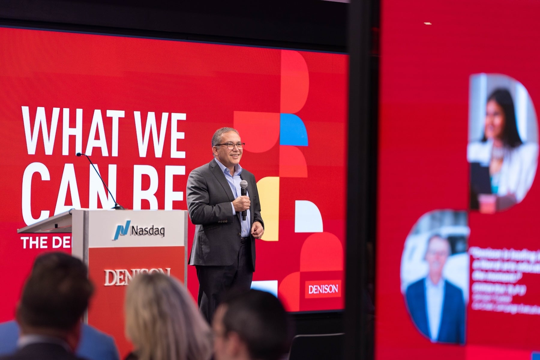President Weinberg speaks at the NASDAQ campaign event