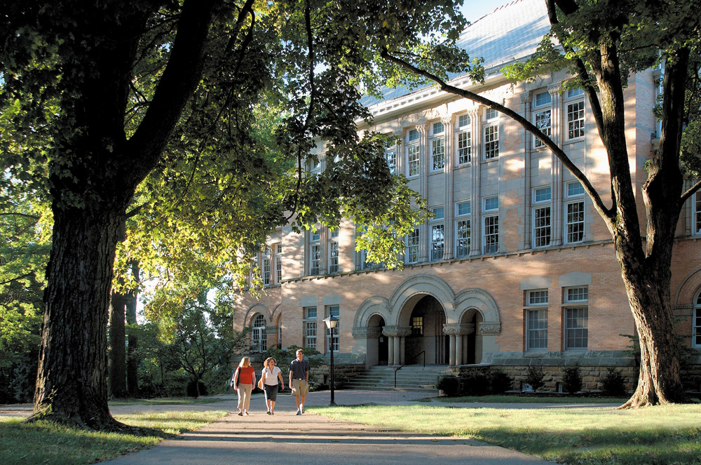 Doane Administration building in the fall