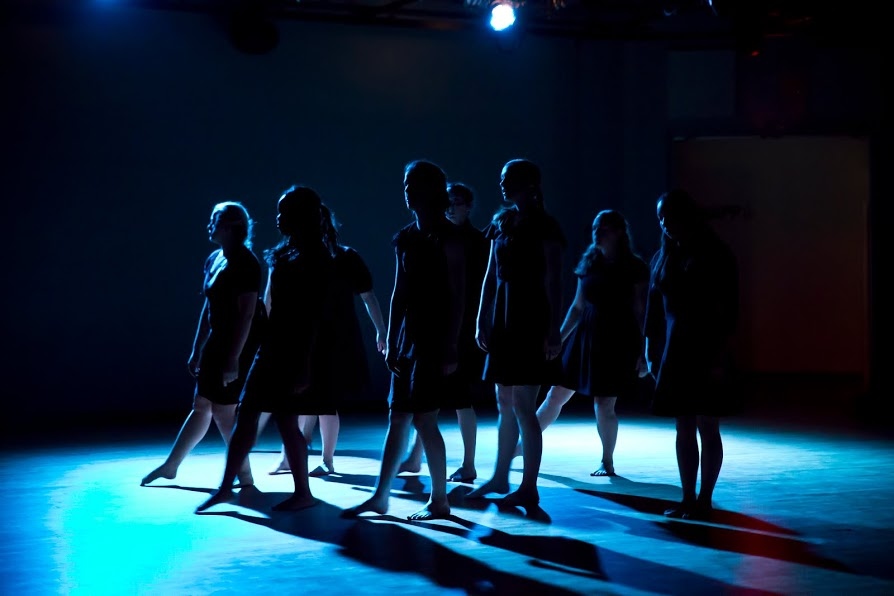 Silhouette of students dancing