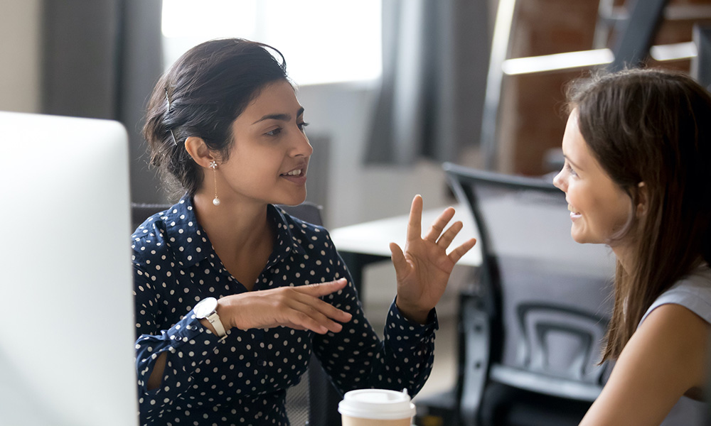 Discussion between two people