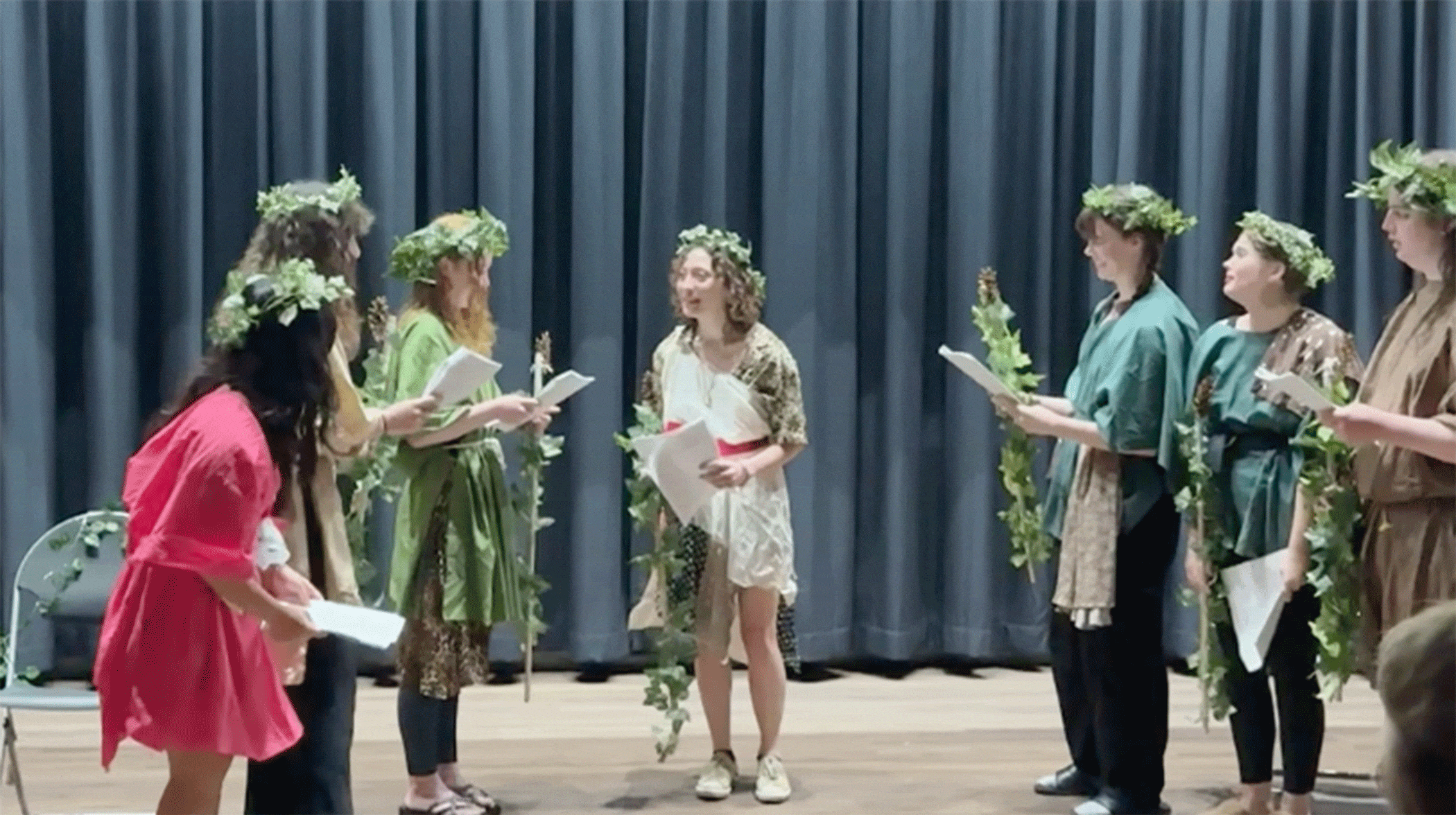 Students in a play