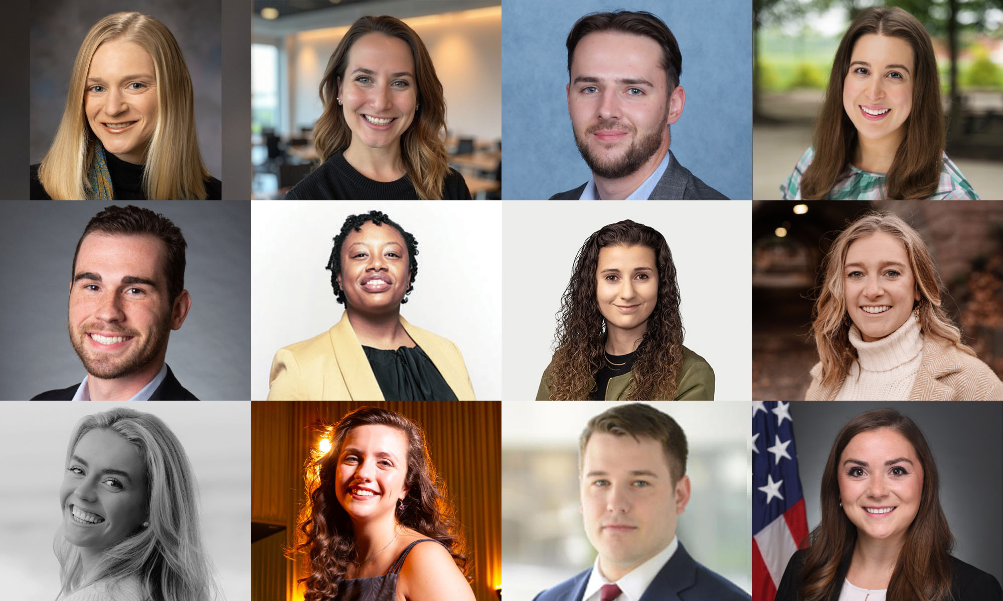 A photo collage of the 2025 Young Alumni Impact Awards recipients
