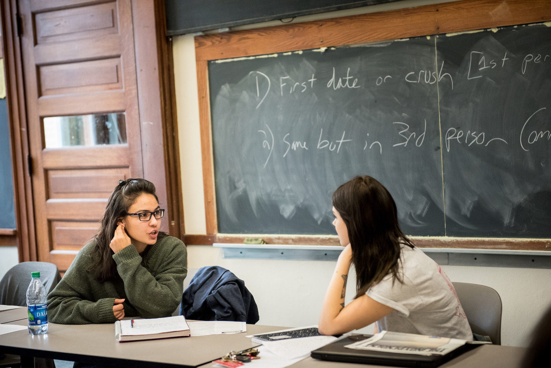 Students in class having a discussion