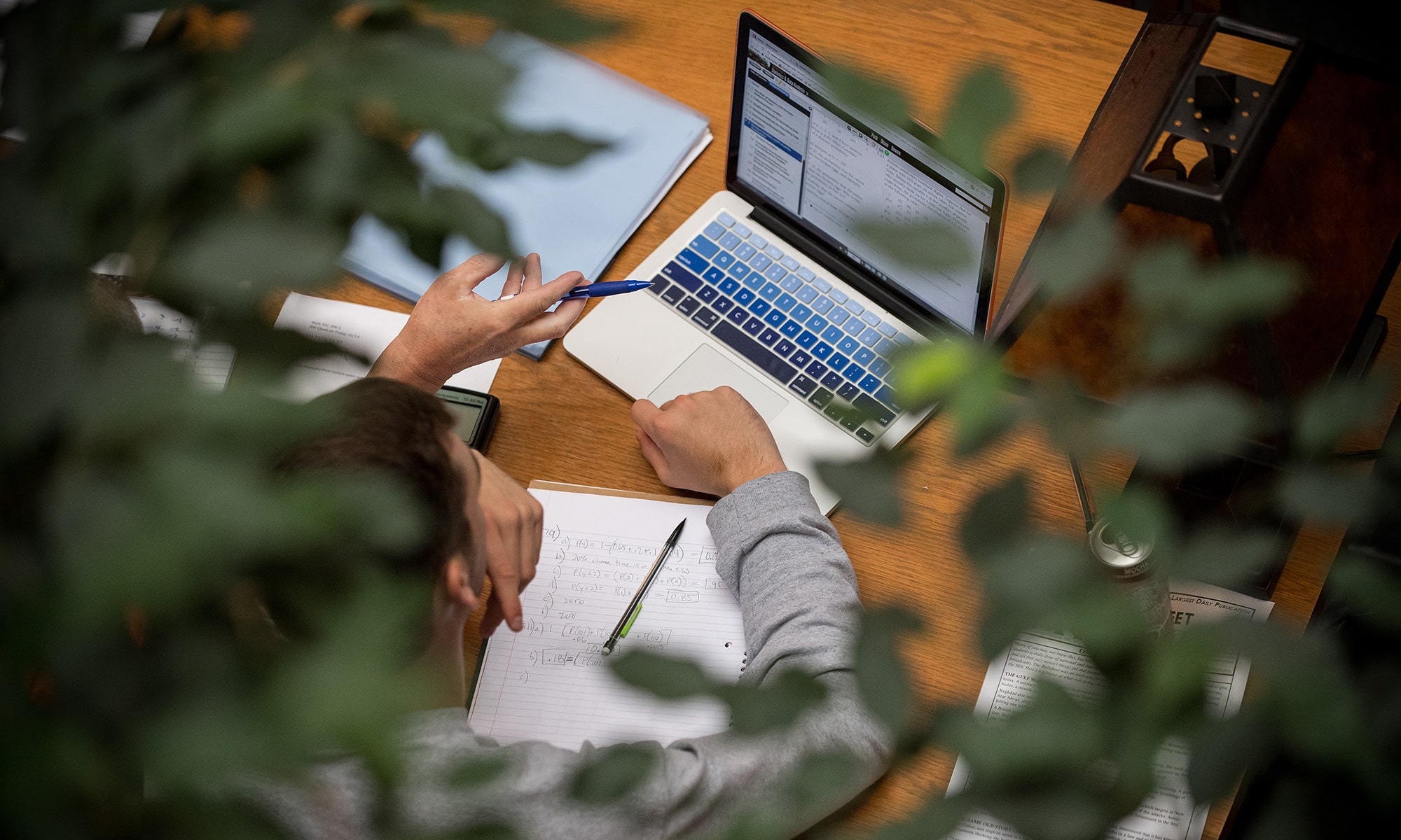 Student on a computer